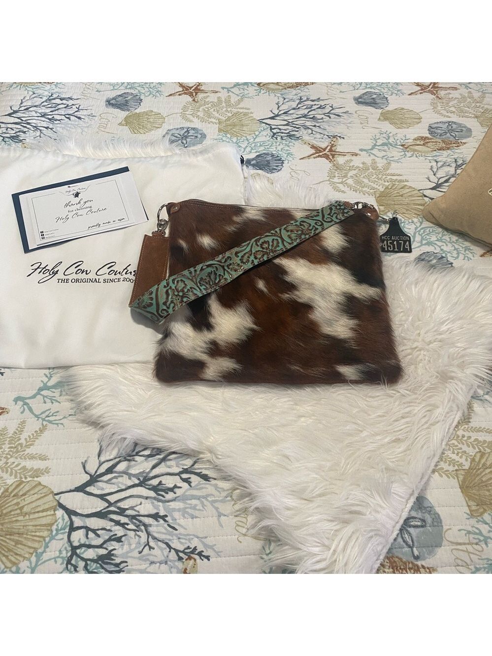 Holy Cow Couture Brown and White Crossbody Bag
